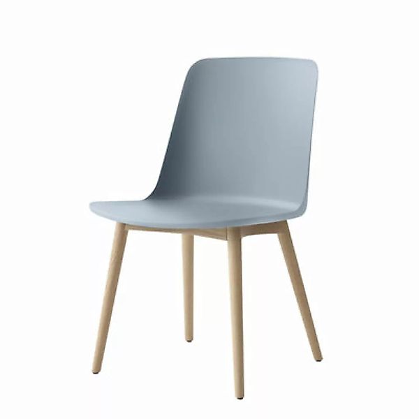 Stuhl Rely HW71 plastikmaterial blau holz natur / Recycling-Kunststoff & Ho günstig online kaufen
