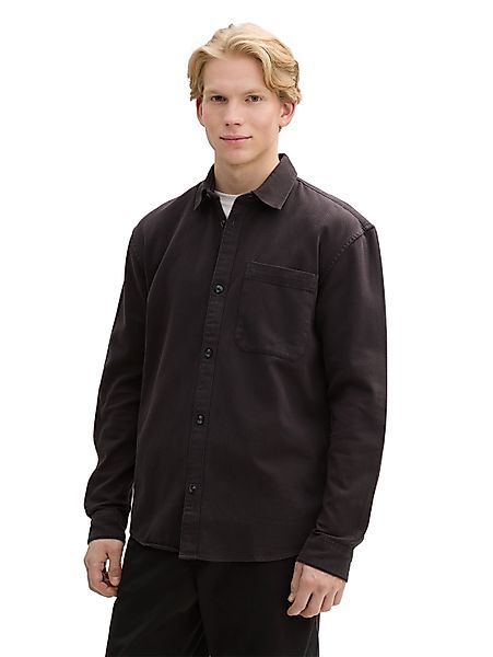 TOM TAILOR Denim Langarmhemd mit Brusttasche, aus reiner Baumwolle günstig online kaufen