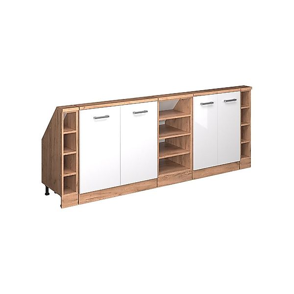 Vicco Unterschrank R-Line, Weiß Hochglanz/Goldkraft Eiche, günstig online kaufen
