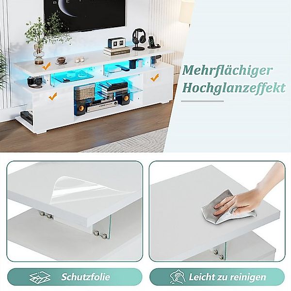 autolock TV-Schrank Moderner Hochglanz TV-Schrank mit LED-Beleuchtung günstig online kaufen