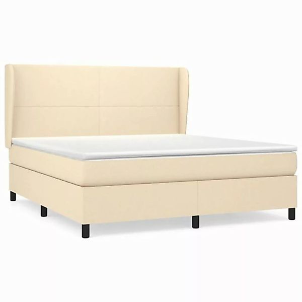 vidaXL Boxspringbett Boxspringbett mit Matratze Creme 160x200 cm Stoff Bett günstig online kaufen