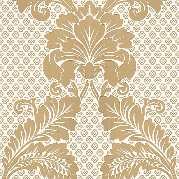 PROFHOME 305442-GU Barock Tapete Ornament Matt Gold Creme 0,52 m x 10,05 m günstig online kaufen