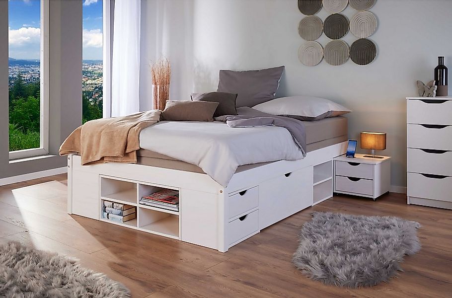 Inter Link Funktionsbett Till 140x200, aus Massivholz, mit Rollrost und Nac günstig online kaufen