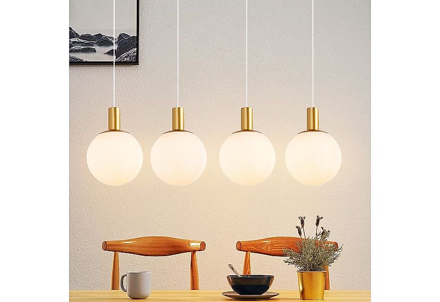 Nettlife Hängeleuchte Esstisch Glas E27 Gold 3/4 Flammig Höhenverstellbar P günstig online kaufen