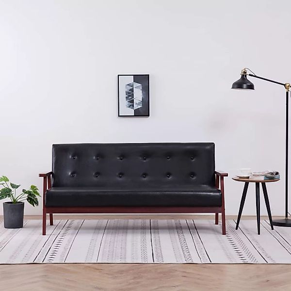 3-sitzer-sofa Schwarz Kunstleder günstig online kaufen