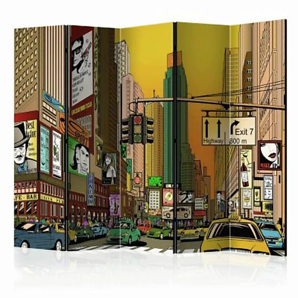 artgeist Paravent Vibrant city - NY II [Room Dividers] mehrfarbig Gr. 225 x günstig online kaufen