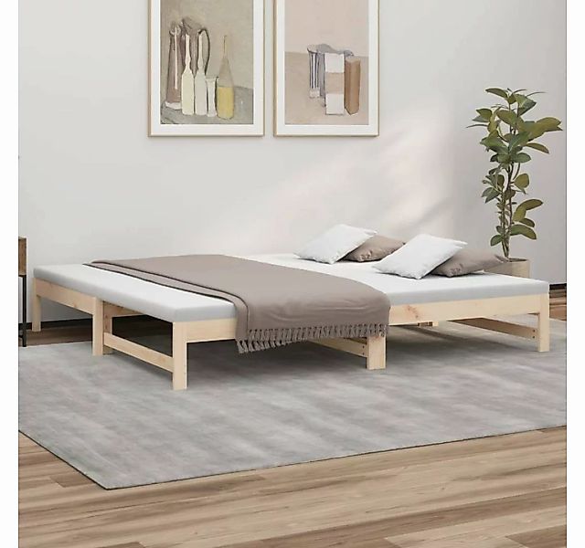 furnicato Bett Tagesbett Ausziehbar 2x(80x200) cm Massivholz Kiefer günstig online kaufen