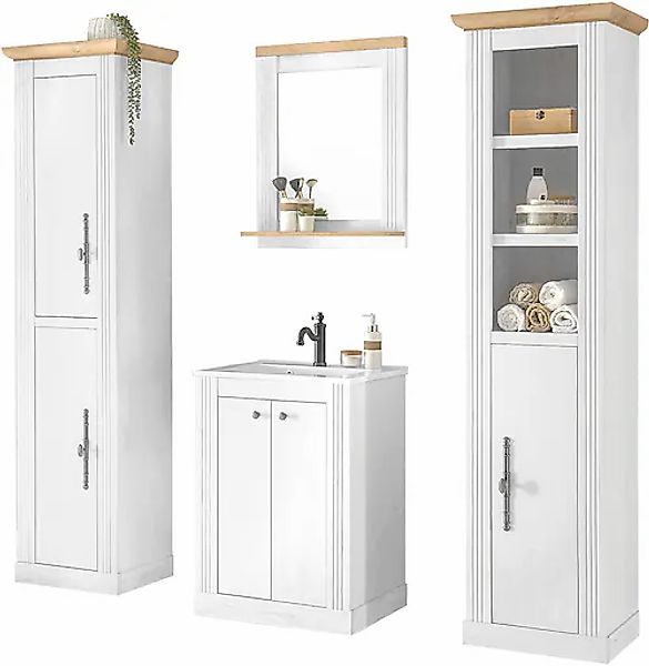 Home affaire Badmöbel-Set »WESTMINSTER, Bad im Landhausstil, 4-teiliges Bad günstig online kaufen