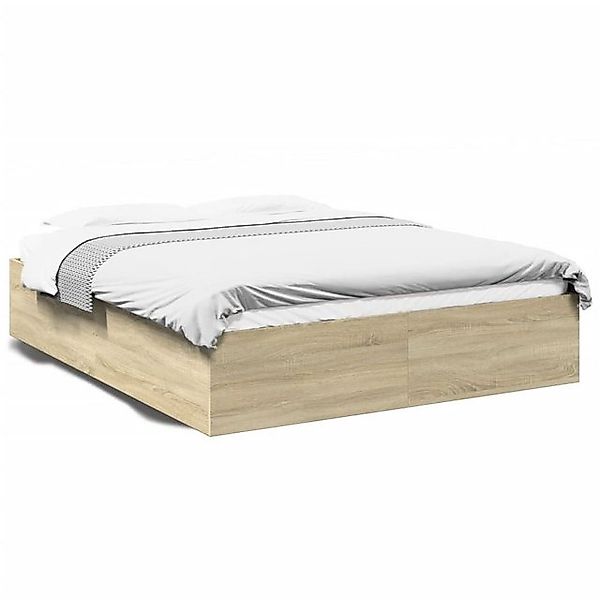 vidaXL Bett Bettgestell Sonoma-Eiche 160x200 cm Holzwerkstoff günstig online kaufen