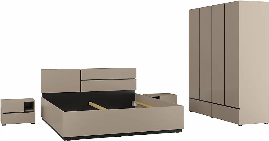 Home affaire Schlafzimmer-Set "Cross, moderne, grifflose Optik, FSC-zertifi günstig online kaufen