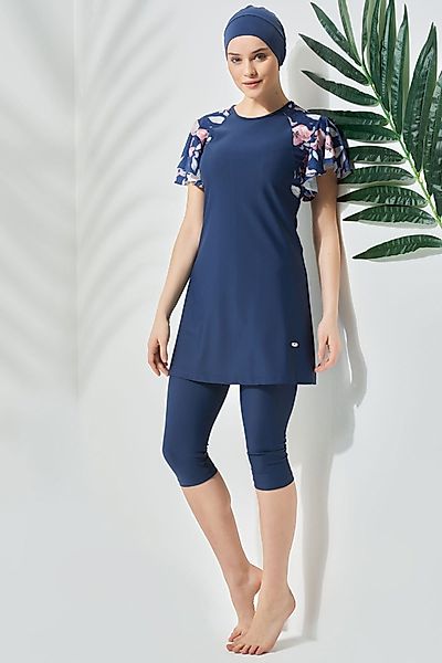 C&CITY Schwimmanzug Kurzarm Halbbedeckter Bescheidener Badeanzug günstig online kaufen