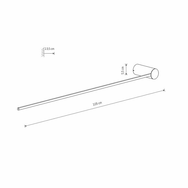 LED-Wandleuchte Arm L, 105 cm hoch, schwarz, Metall günstig online kaufen