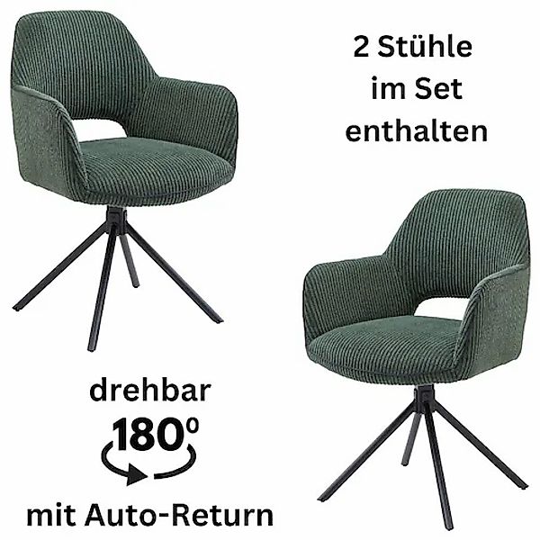 Stolkom Armlehnstuhl "Adrina", (Set), 2 St., Cord, 180 grad drehbar mit Aut günstig online kaufen