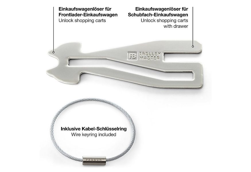 FABACH Schlüsselanhänger Trolley Master Silber Einkaufswagenlöser - öffnet günstig online kaufen