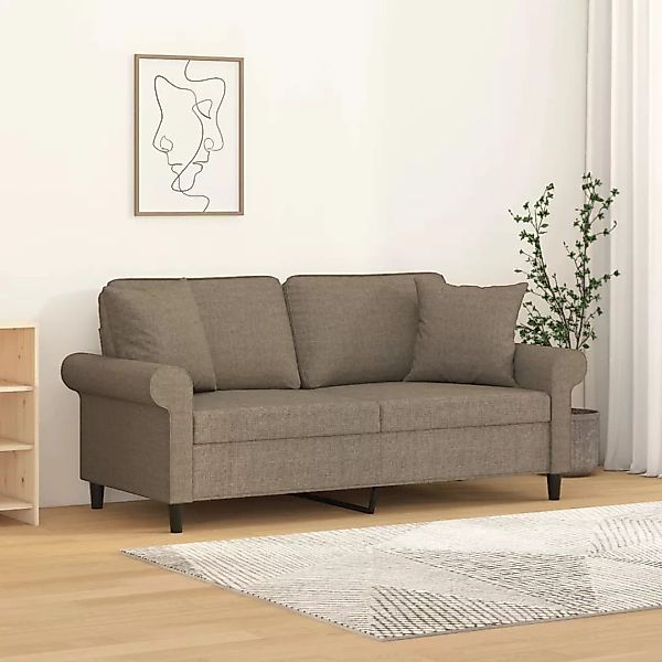 Vidaxl 2-sitzer-sofa Mit Kissen Taupe 140 Cm Stoff günstig online kaufen