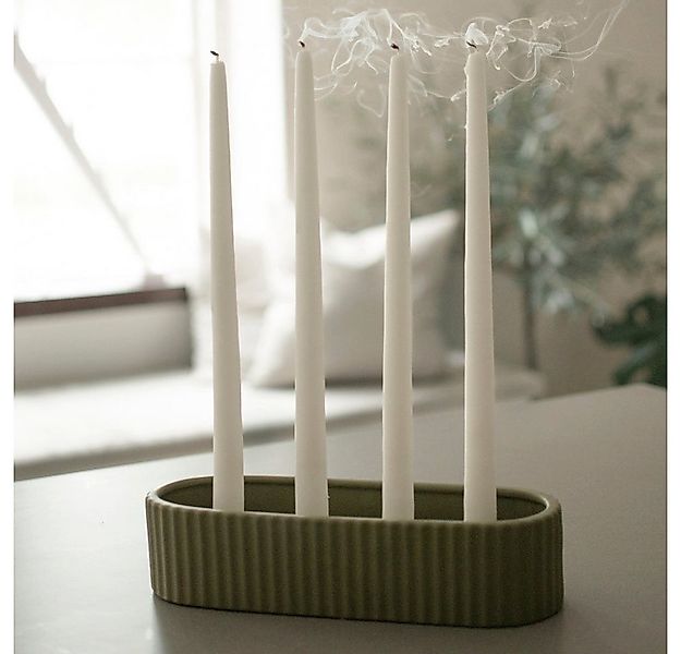 dbkd Dekoobjekt Kerzenhalter Stripe - grün günstig online kaufen