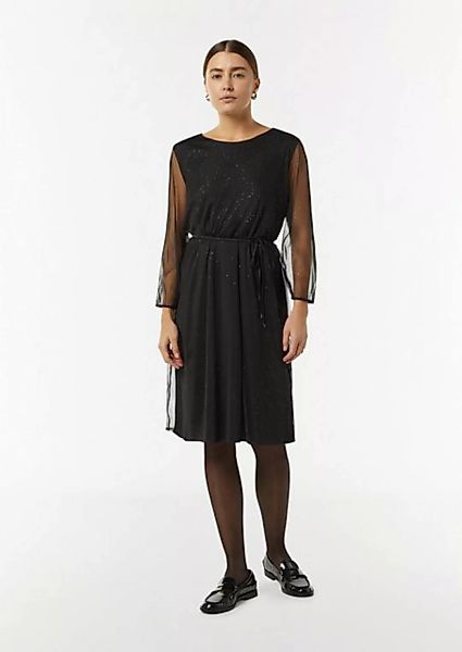 Comma Minikleid Mesh-Kleid mit Metallic-Effekt günstig online kaufen