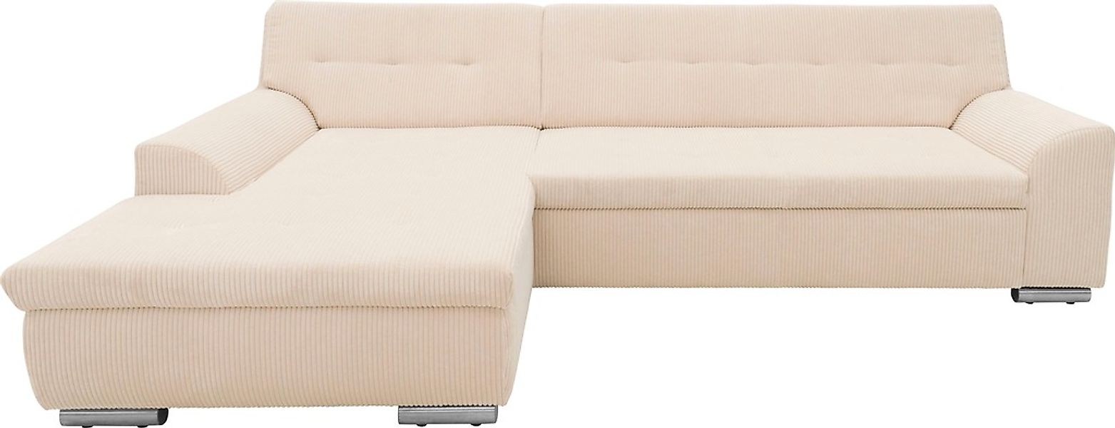 DOMO collection Ecksofa Treviso, wahlweise mit Bettfunktion, incl. Zierkiss günstig online kaufen
