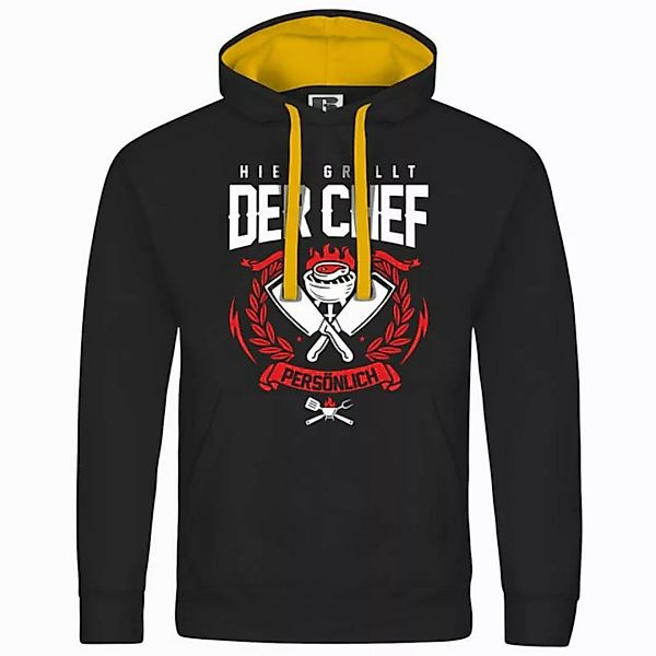 deinshirt Kapuzenpullover Herren Kapuzenpullover Hier grillt der Chef noch günstig online kaufen