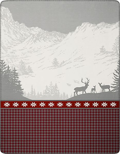 Biederlack Wohndecke "Wohndecke Alp View" mit romantischem Alpenpanorama günstig online kaufen