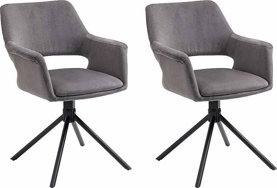 byLIVING Esszimmerstuhl "Elenore", (Set), 2 St., Cord, 360 Grad drehbar günstig online kaufen