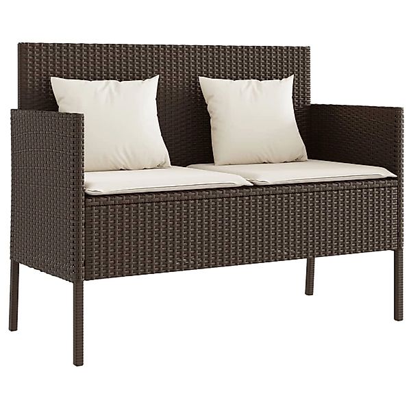 vidaXL Gartenbank Gartenbank mit Kissen Braun günstig online kaufen