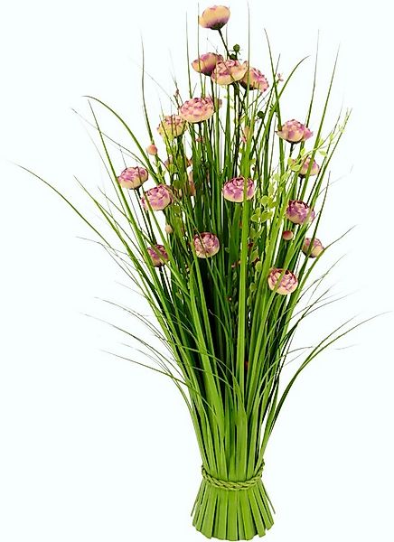 Kunstgras Grasbund, I.GE.A., Höhe 73 cm, mit feinen Ranunkleblüten günstig online kaufen