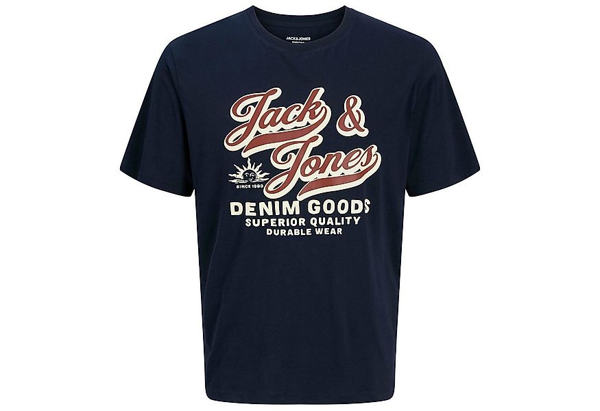 Jack & Jones Rundhalsshirt Jack&Jones T-Shirt Übergröße navy großer Logopri günstig online kaufen