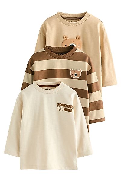 Next Langarmshirt 3er-Pack Langarmshirts mit Applikation günstig online kaufen