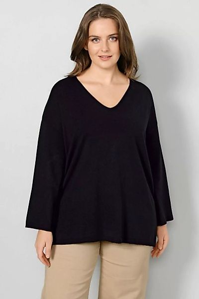 Sara Lindholm Strickpullover Pullover oversized V-Ausschnitt Langarm günstig online kaufen