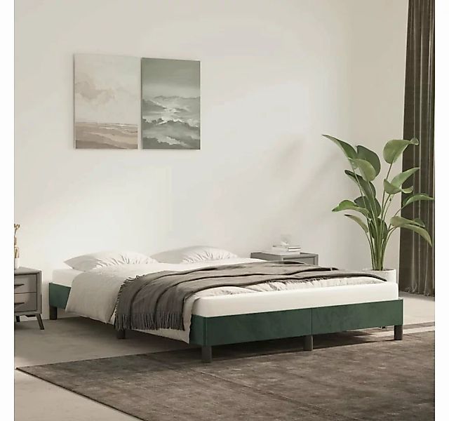 furnicato Bett Bettgestell Dunkelgrün 140x200 cm Samt günstig online kaufen