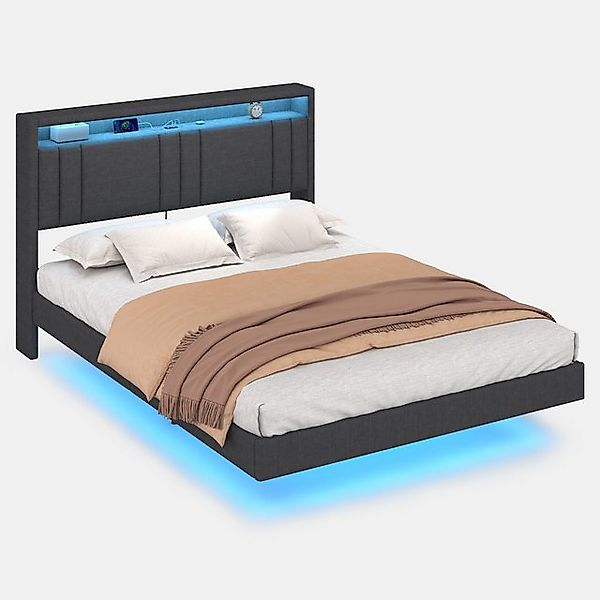 MSMASK Bettgestell Bett Bettgestell 140x200cm, Bettrahmen mit LED-Beleuchtu günstig online kaufen