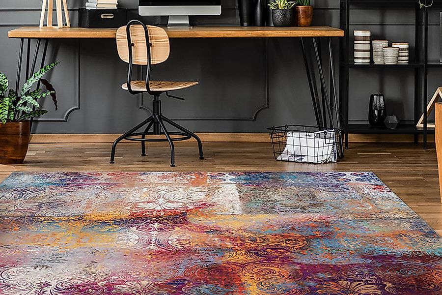 my home Teppich »Mateo«, rechteckig, 6 mm Höhe, abstraktes Design im Vintag günstig online kaufen