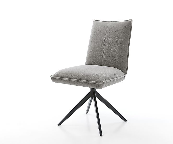 Drehstuhl Lelio-Flex Strukturstoff Soft Grau Kreuzgestell breit Schwarz 360 günstig online kaufen