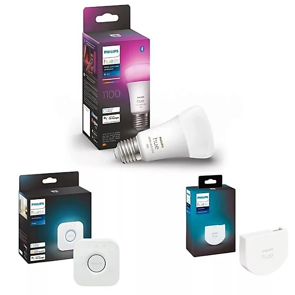 Philips Hue Bluetooth White & Color Ambiance LED E27 Birne - A60 9W 1100lm günstig online kaufen