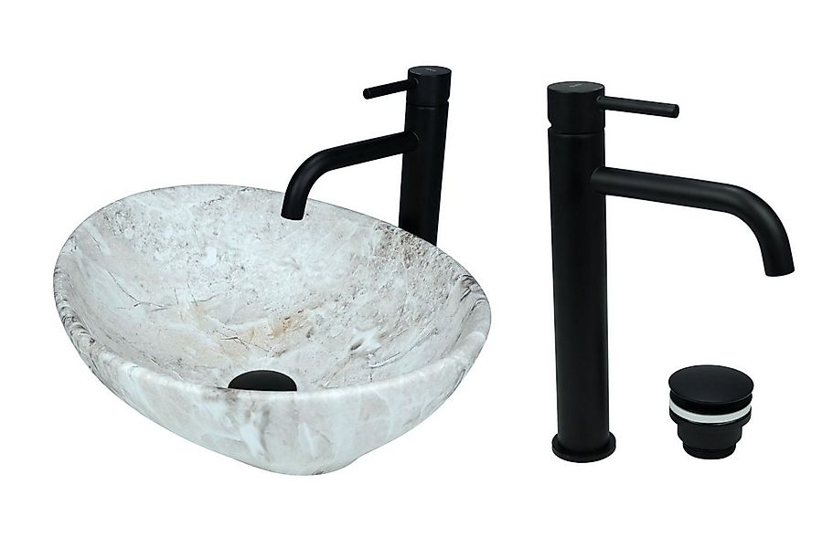 GTM Design Aufsatzwaschbecken Modern Waschbecken ohne Hahnloch Elegant Aufs günstig online kaufen