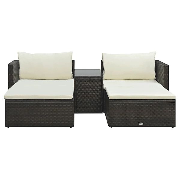 vidaXL Gartenlounge-Set 5-tlg. Garten-Lounge-Set mit Auflagen günstig online kaufen