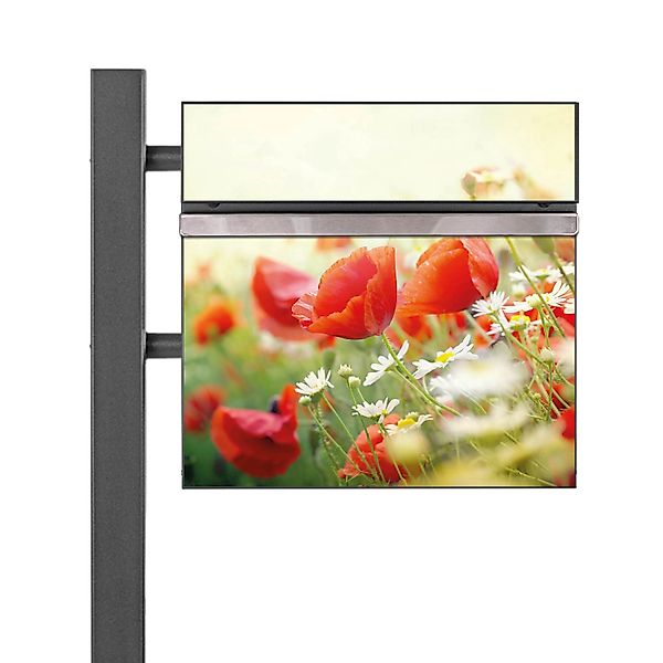 Banjado Standbriefkasten Anthrazit 45x120x16.5cm Groß Inkl. Montagematerial günstig online kaufen