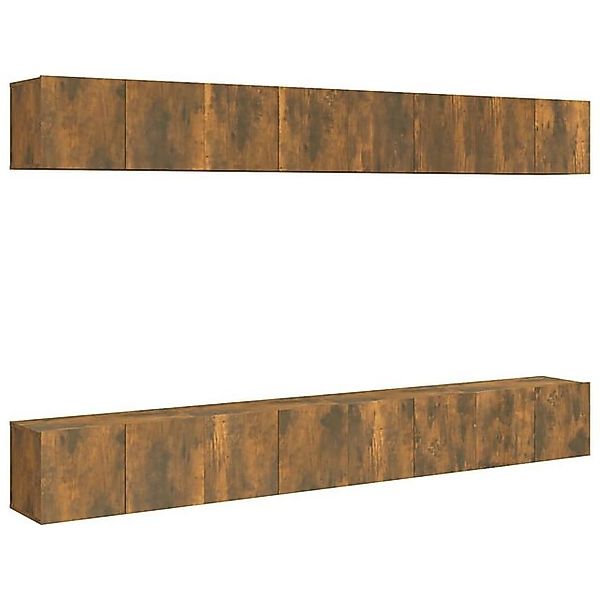 furnicato TV-Schrank 8-tlg. TV-Schrank-Set Räuchereiche 60x30x30 cm Holzwer günstig online kaufen