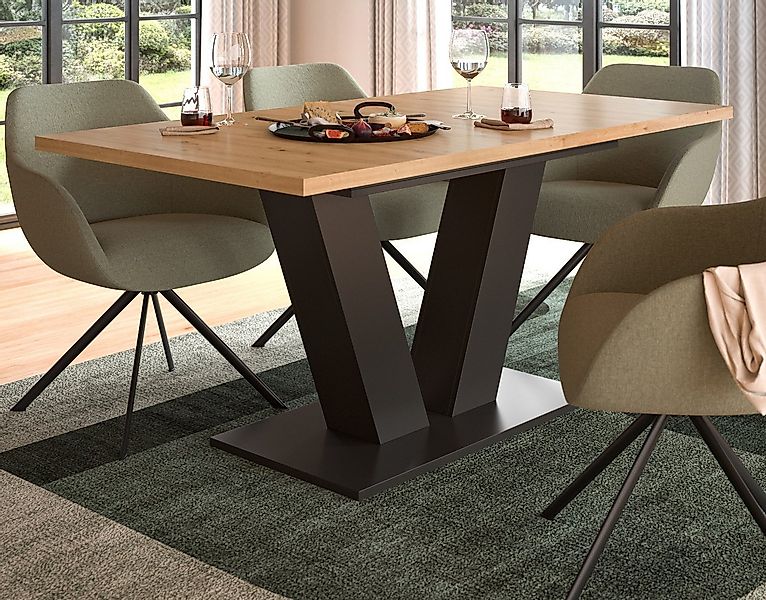 Inn.Furn Esstisch Home-X (Küchentisch in Artisan Eiche und grau, ausziehbar günstig online kaufen