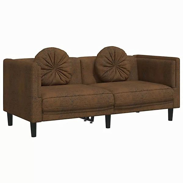 vidaXL Sofa Sofa mit Kissen 2-Sitzer Braun Samt günstig online kaufen