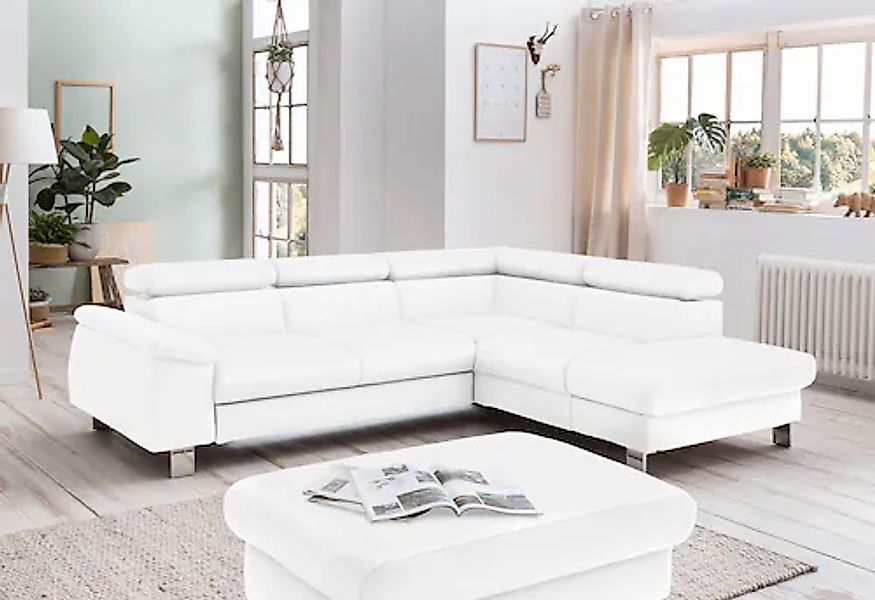 COTTA Ecksofa »Komaris L-Form mit Kopfteilverstellung«, wahlweise mit Bettf günstig online kaufen