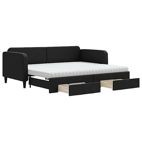 vidaXL Ausziehbett, Tagesbett Ausziehbar mit Schubladen Schwarz 90x190 cm S günstig online kaufen