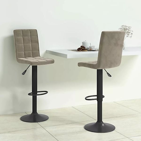 vidaXL Barhocker Barhocker 2 Stk. Hellgrau günstig online kaufen