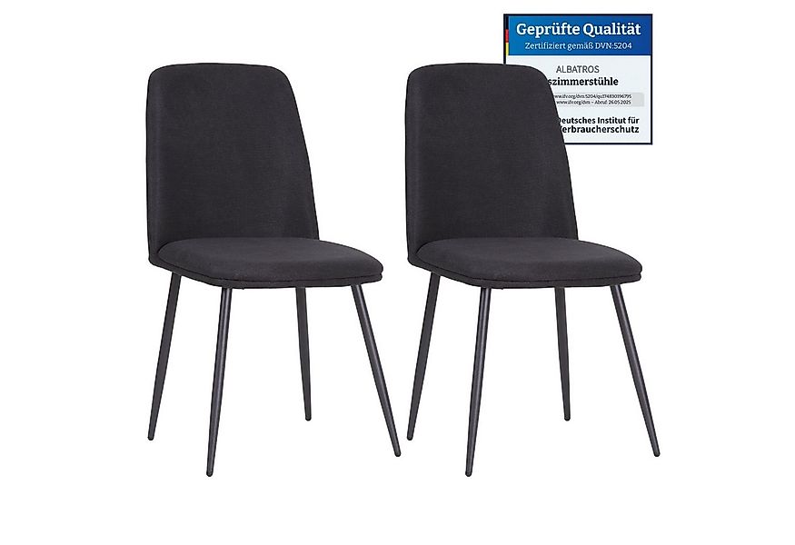 Albatros International Esszimmerstuhl BONO Strukturstoffstuhl Schwarz– 2er- günstig online kaufen