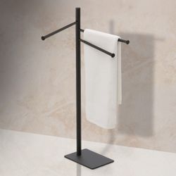 relaxdays Handtuchständer mit 3 Stange, schwarz günstig online kaufen