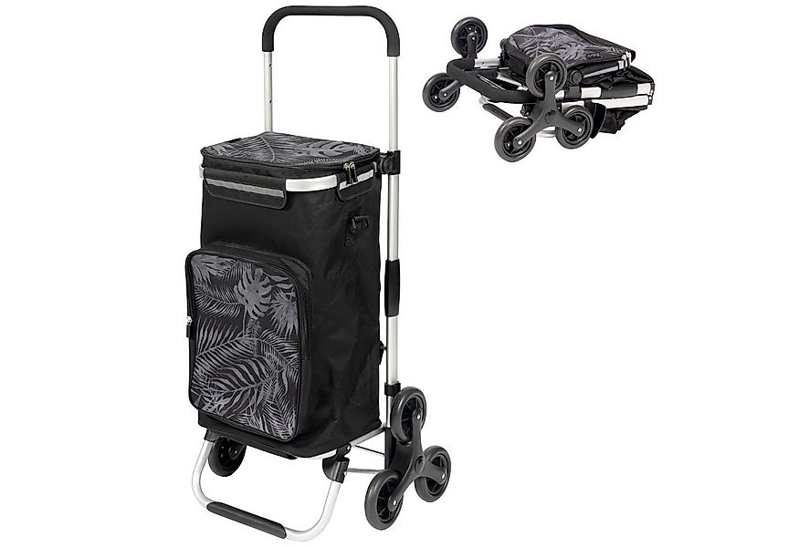 eluno Einkaufstrolley OKEL, Treppensteiger inkl. Kühlfach, schwarz, 50 l günstig online kaufen