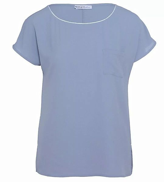 MONACO blue Blusenshirt Kurzarmbluse weit mit Schmuckverzierung günstig online kaufen
