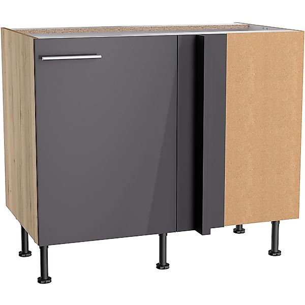 Optifit Küchen-Eck-Unterschrank Jonte984 100/65x 87x 58,4cm Anthrazit Wilde günstig online kaufen