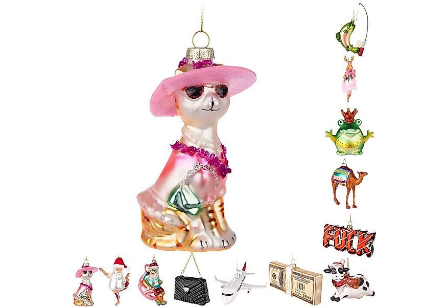 BRUBAKER Weihnachtsbaumkugel Handbemalte Weihnachtskugel - viele lustige Mo günstig online kaufen